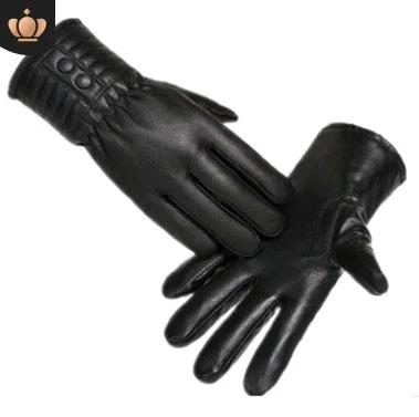 Winter PU Leather Full Touch Screen Gloves For Men by GJG Denim