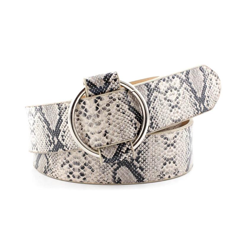 Needle-free Round Buckle Leisure Women's Belt Youth Fashion Wide Belt by GJG Denim
