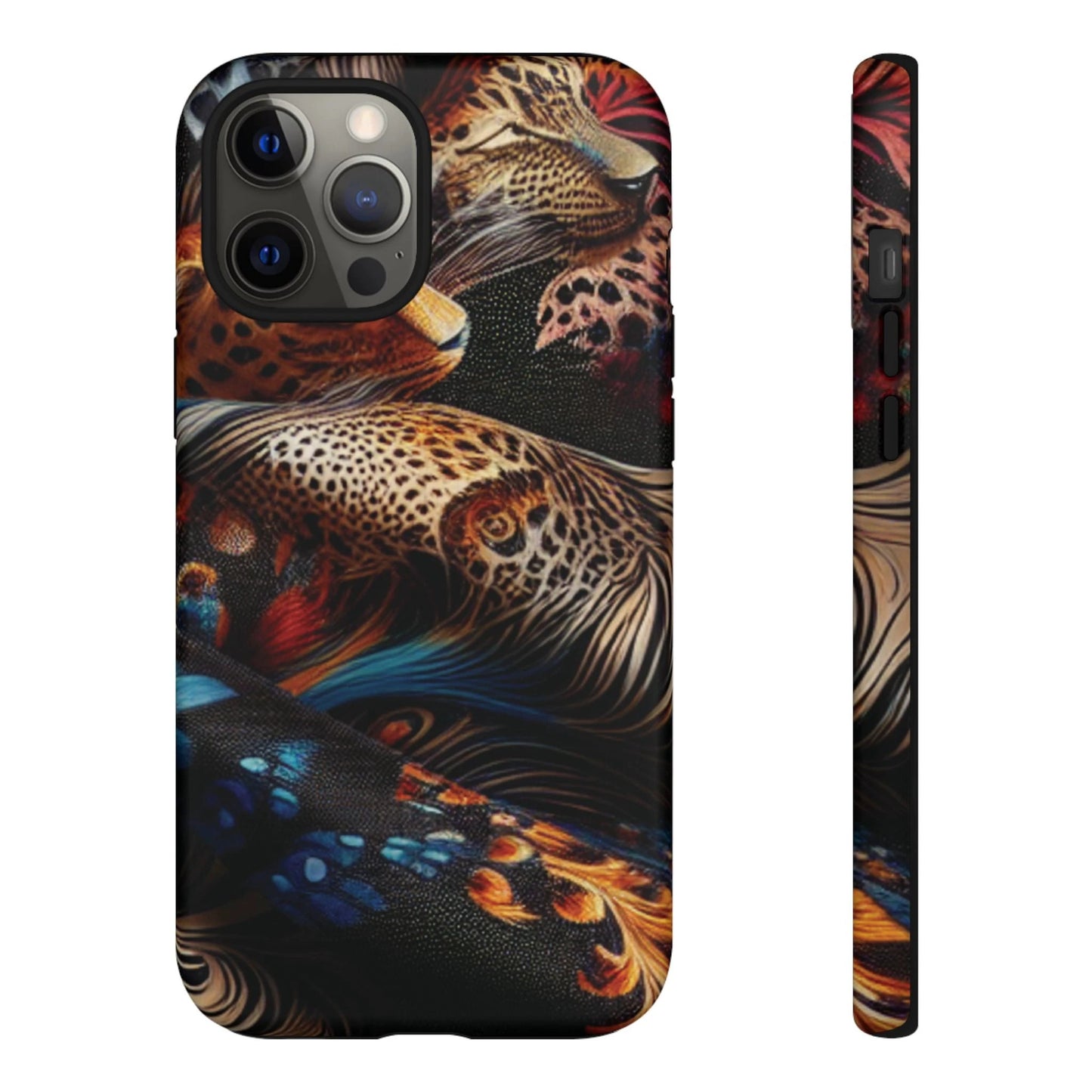 Stylish Tough Phone Case with Elegant Black and Gold Design by Printify