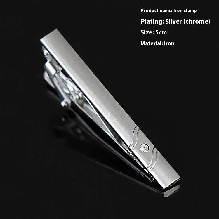 Men's Business Silver Simple Fashion Short Tie Clip by GJG Denim