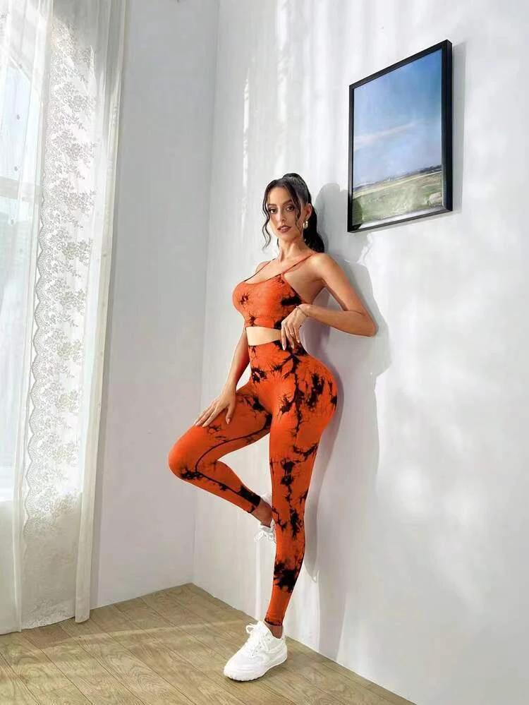 Yoga Clothing Top Sling Women's Tight Quick-drying Workout Clothes Belly Contracting Hip Lifting Suit by GJG Denim