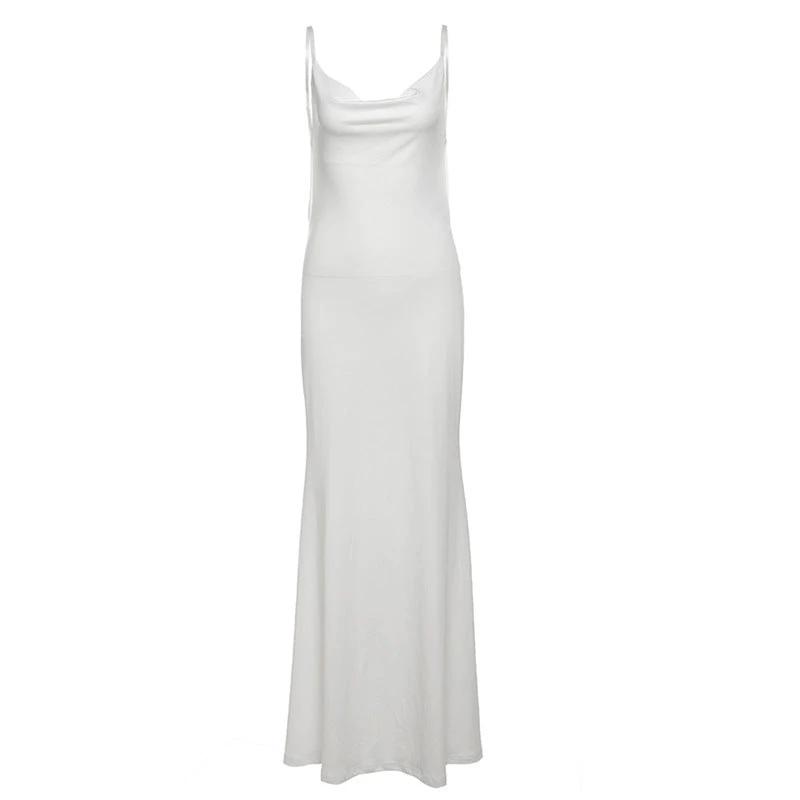 European And American Sexy Socialite Style Sling Backless Lace Long Dress by GJG Denim