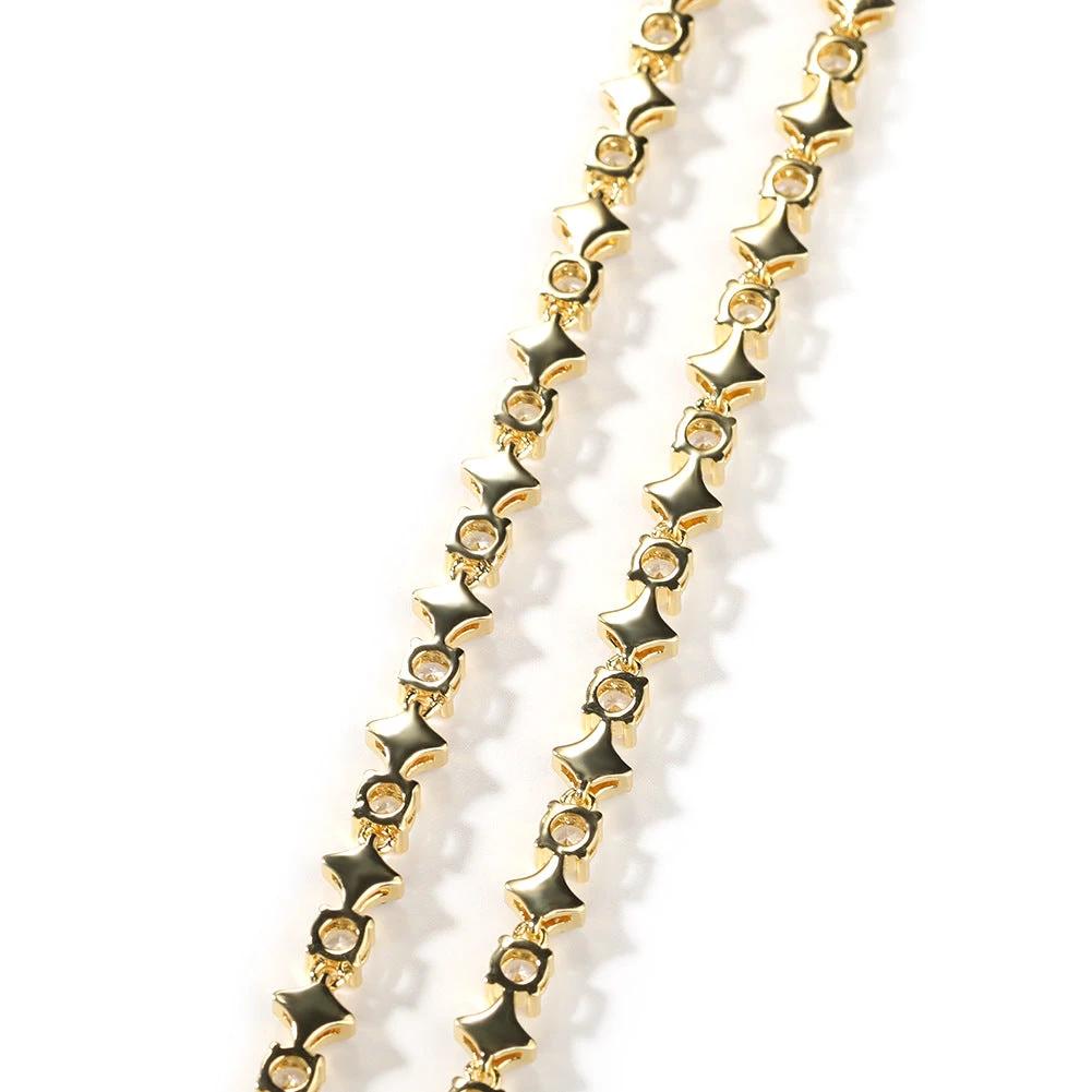 Star Zircon Tennis Chain Necklace For Men by GJG Denim