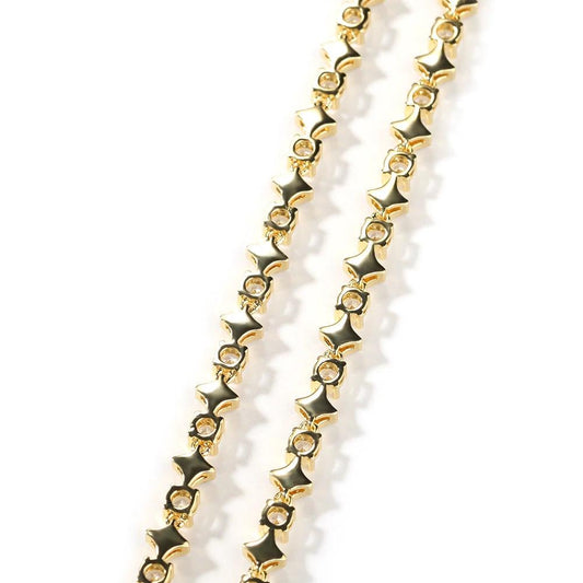 Star Zircon Tennis Chain Necklace For Men by GJG Denim