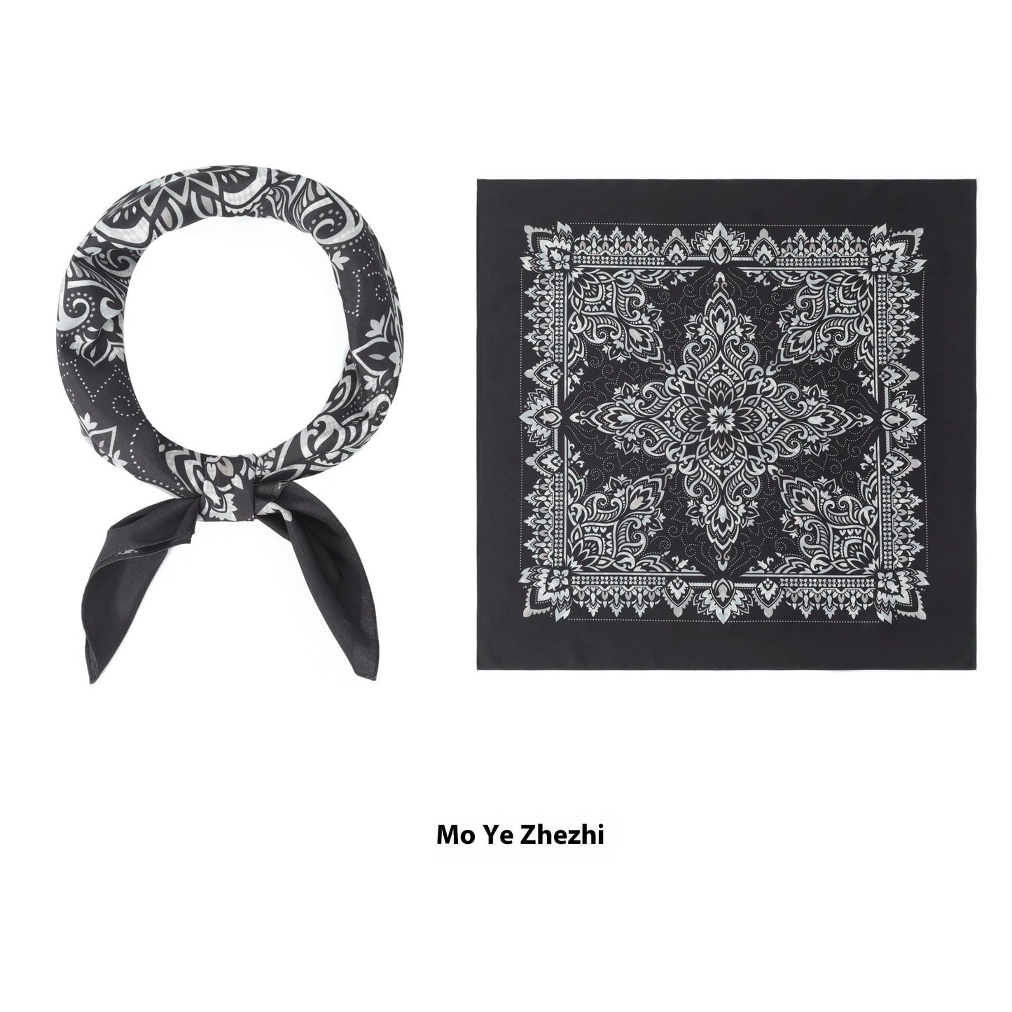 Thin Headcloth Duplex Printing Silk Scarf Square Scarf by GJG Denim