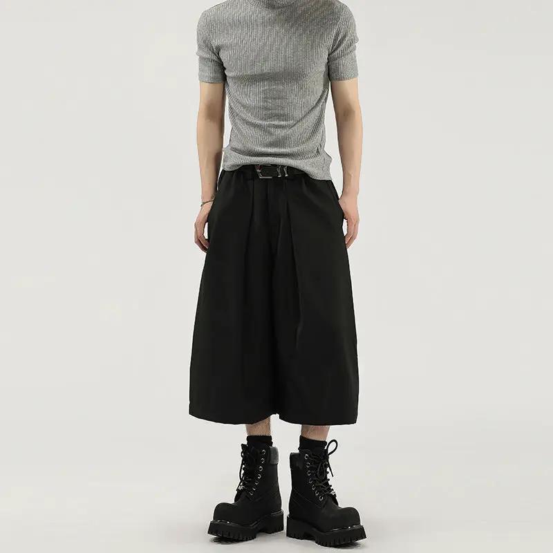 Wide-leg Pleated Men's Shorts by GJG Denim