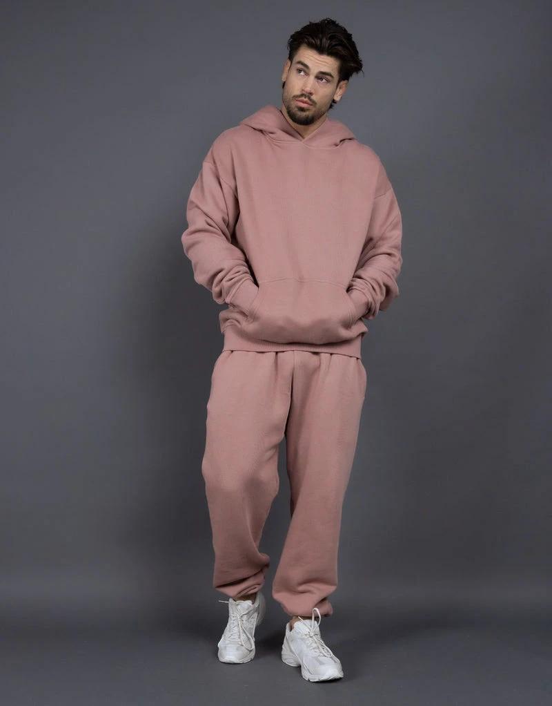 Men's Casual Loose Solid Color Hooded Sweatshirt Pants by GJG Denim
