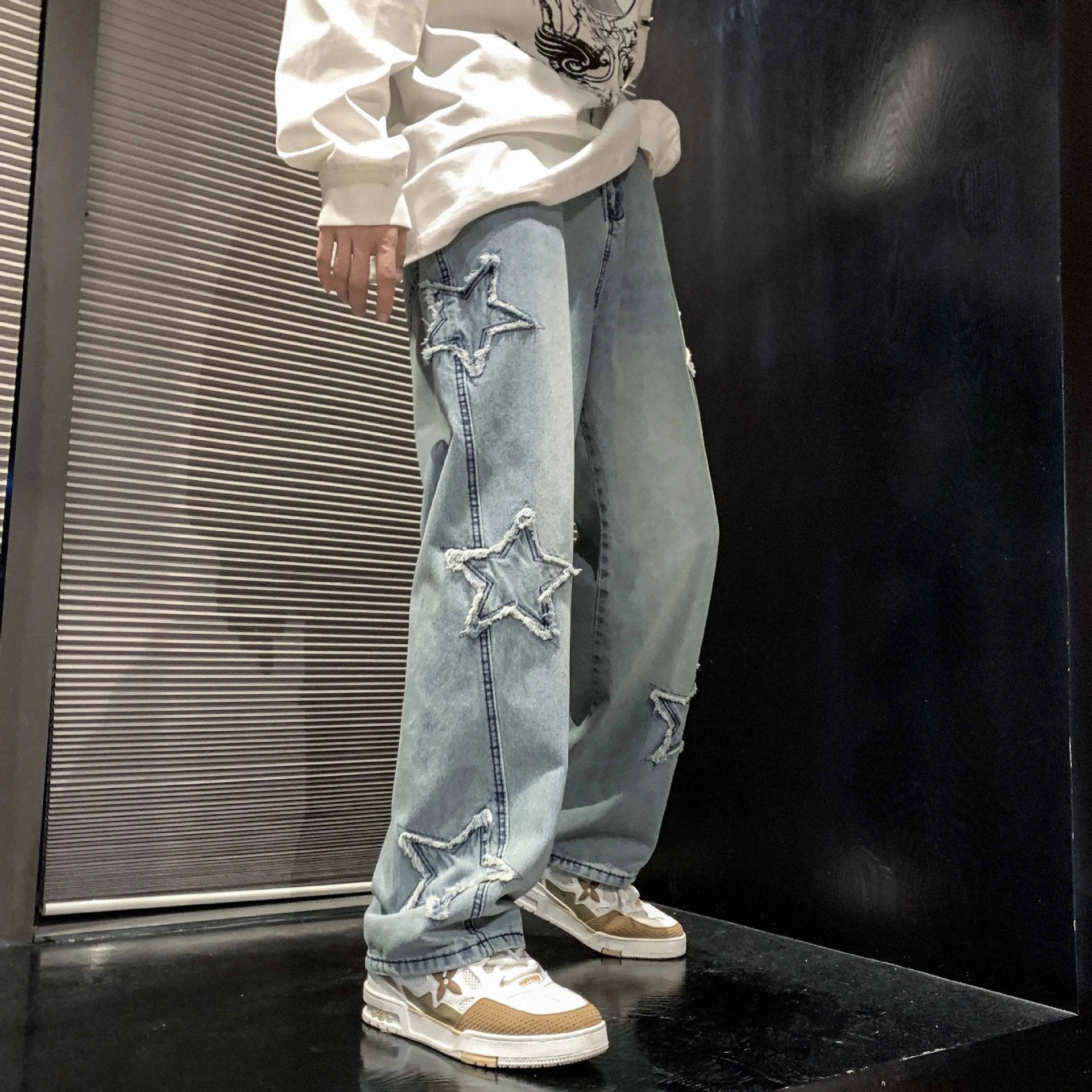 Men's Flared Loose Leg Jeans by GJG Denim