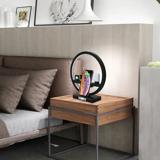 Fast Charging 4 in 1 Bedside Lamp Wireless Charger Bracket by GJG Denim