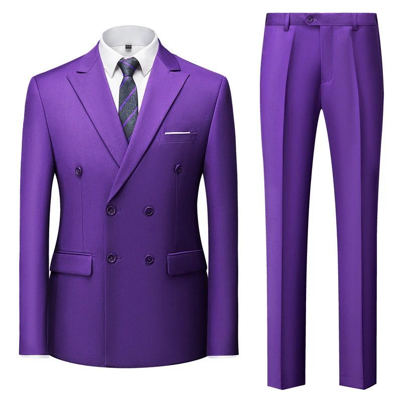 Men's Fashion Casual Solid Color Two-piece Set by GJG Denim