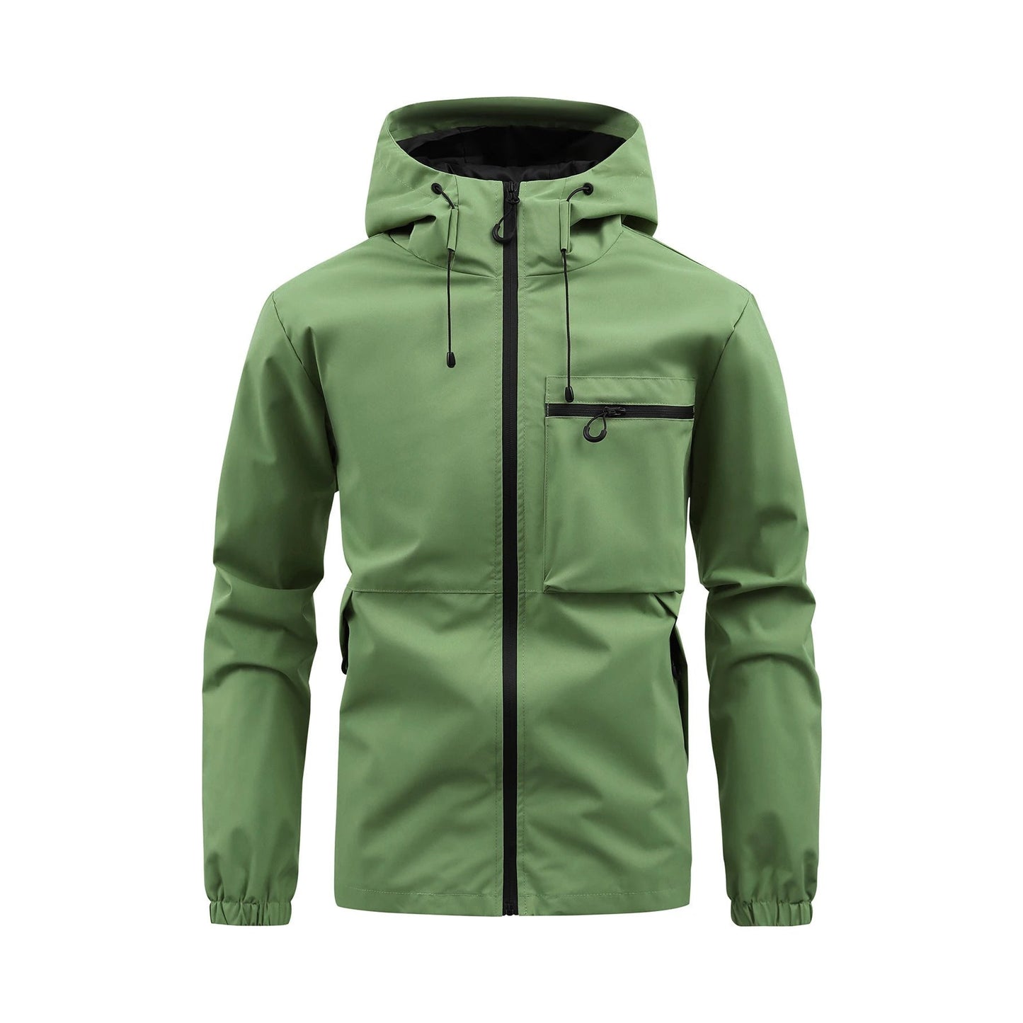 Men's Fashion Casual Hooded Solid Color Multi-pocket Work Pants Outdoor Coat by GJG Denim