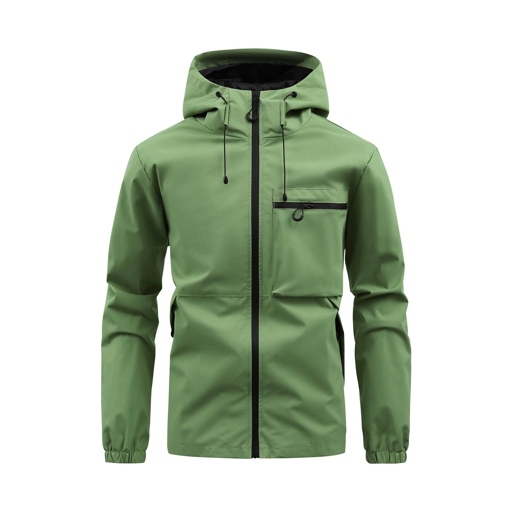 Men's Fashion Casual Hooded Solid Color Multi-pocket Work Pants Outdoor Coat by GJG Denim