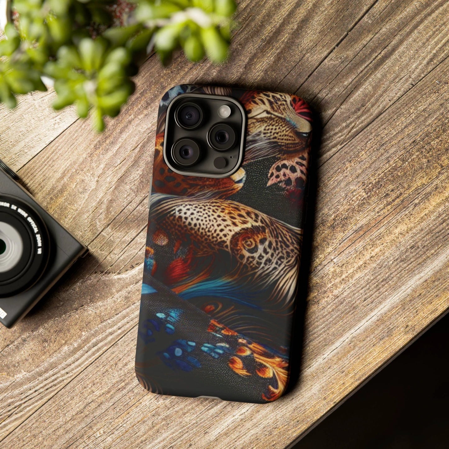 Stylish Tough Phone Case with Elegant Black and Gold Design by Printify