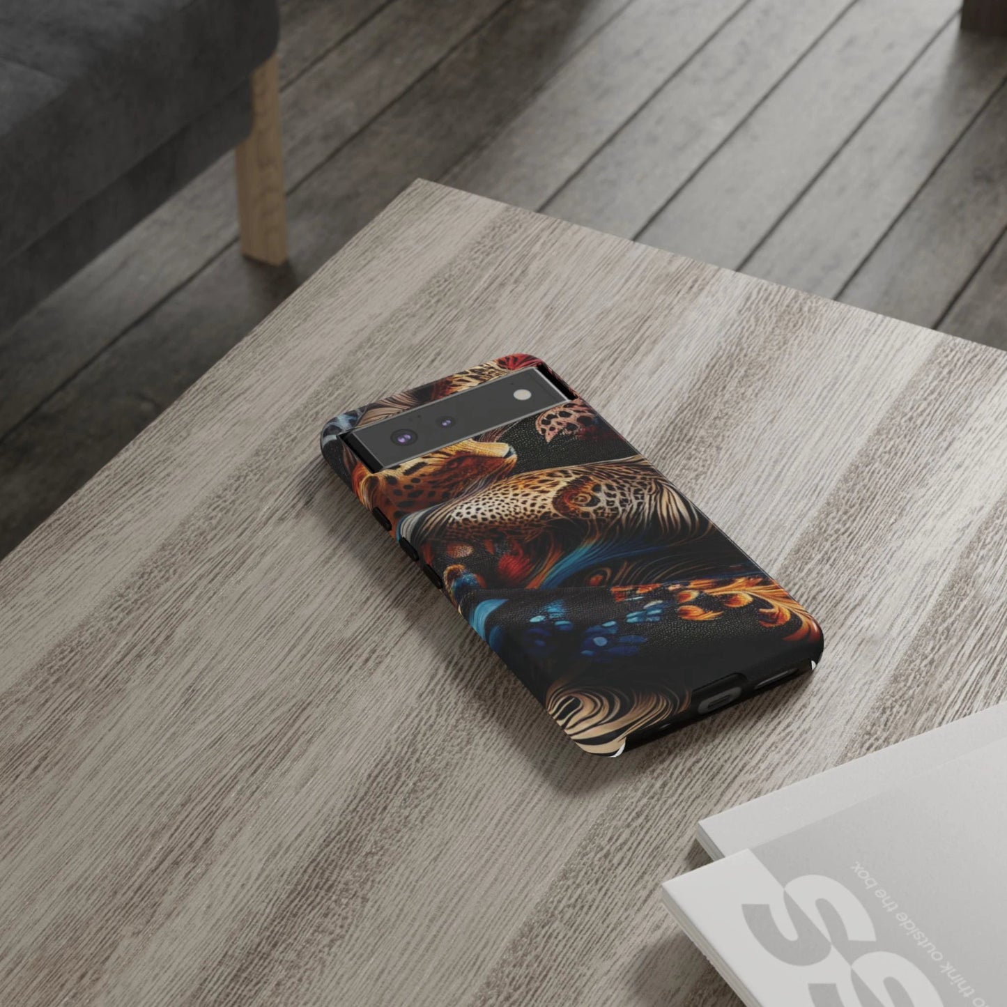 Stylish Tough Phone Case with Elegant Black and Gold Design by Printify