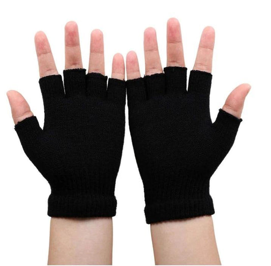 Men's Half Finger Skeleton Pattern Gloves by GJG Denim
