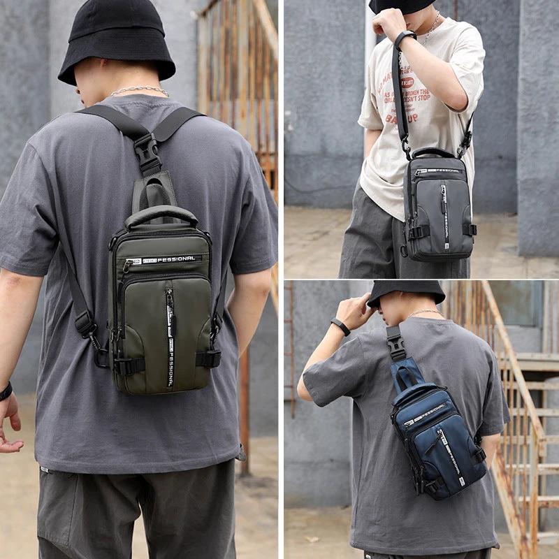 Men's Crossbody Multifunctional Backpack by GJG Denim