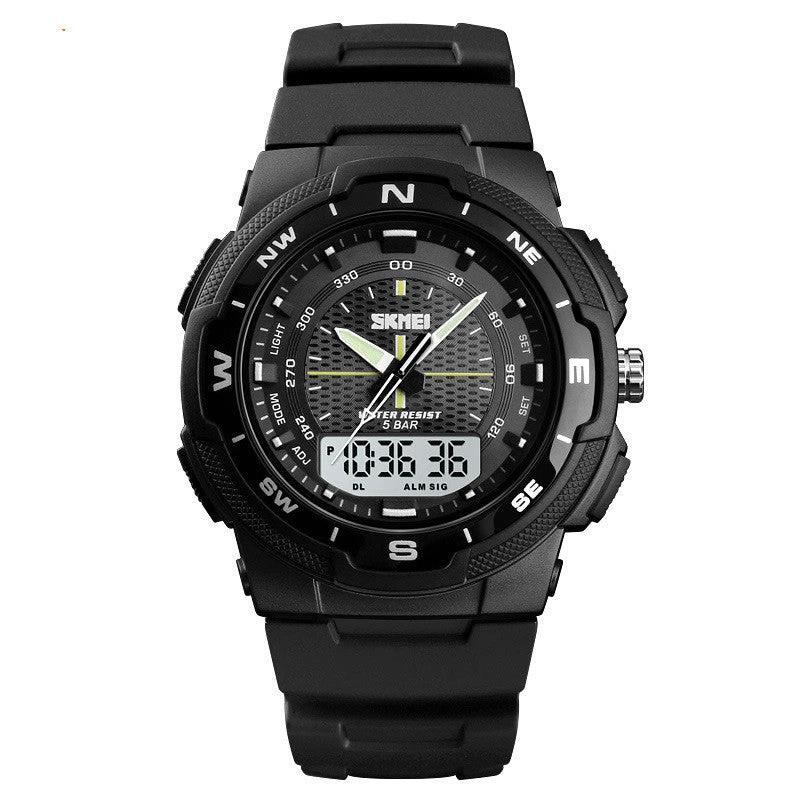 Men's Electronic Double Display Rubber Watch by GJG Denim