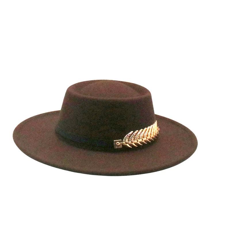 Retro Wide-Brimmed Wool Jazz Hat For Men by GJG Denim