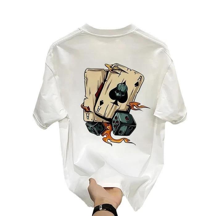 Heavy Cotton Printed Men's Short-sleeved T-shirt by GJG Denim