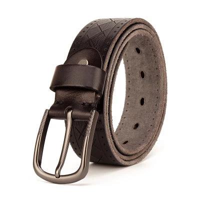 Men's Leather Pin Buckle Belt by GJG Denim