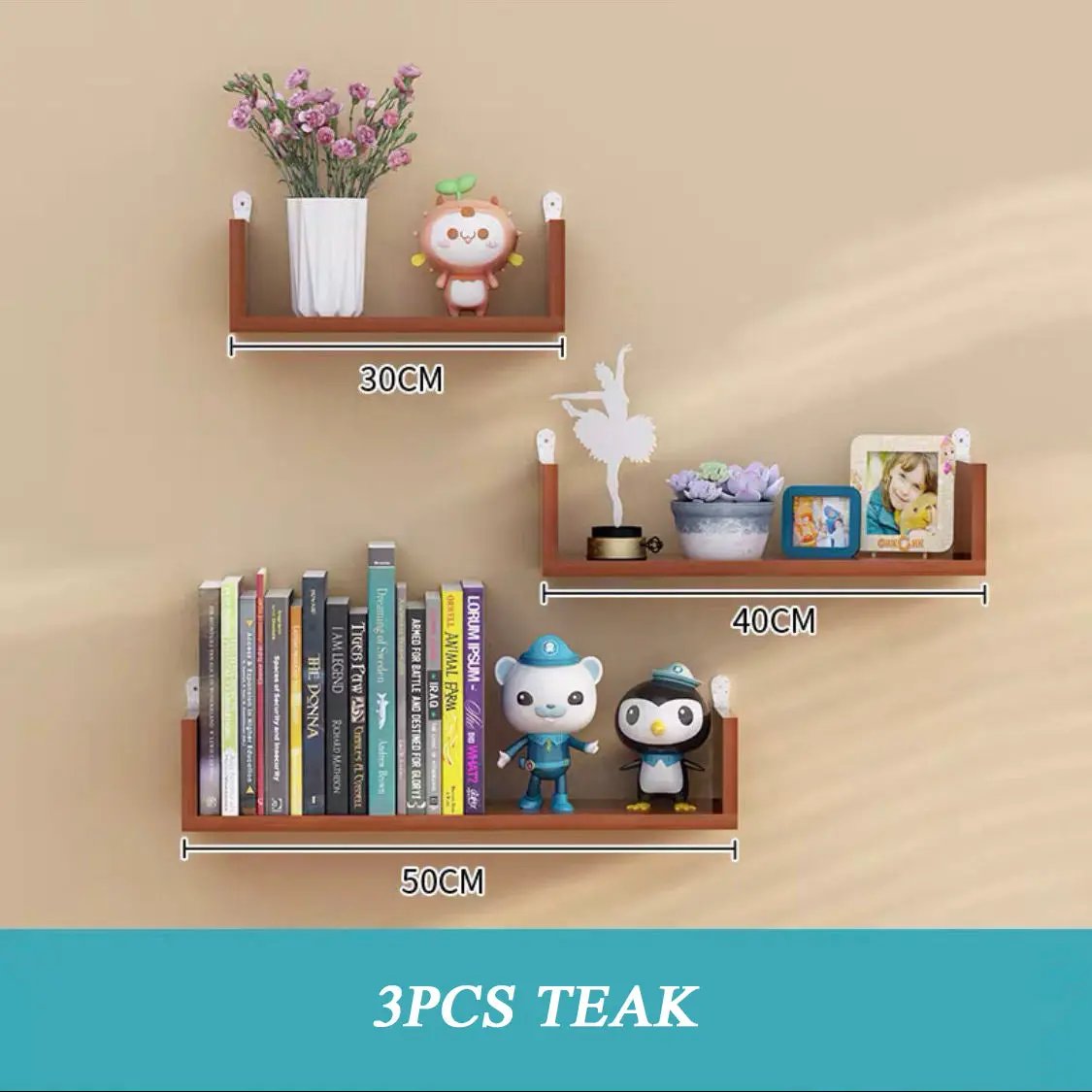 Wooden Wall Hanging Shelves Living Room Decor by GJG Denim
