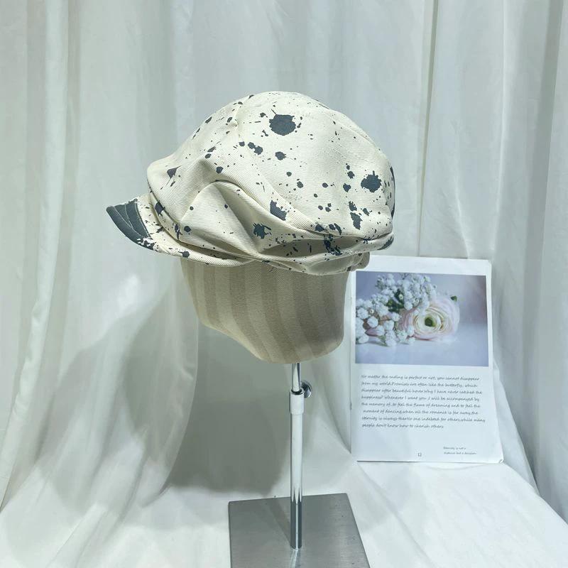 American-style Retro Chic Leopard-print Beret For Women by GJG Denim