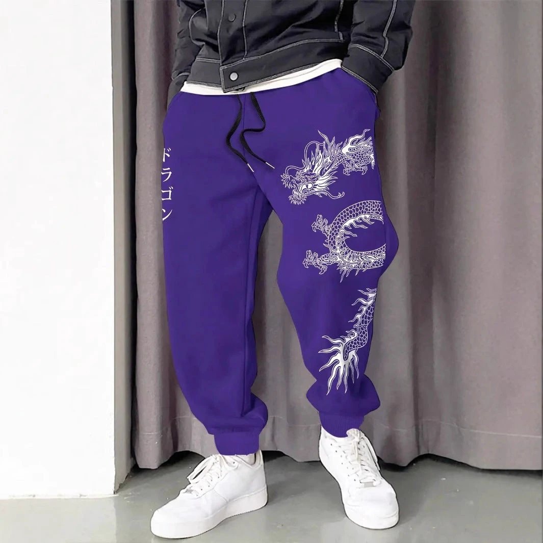 Men's Printed Loose Lace-up Sweatpants by GJG Denim