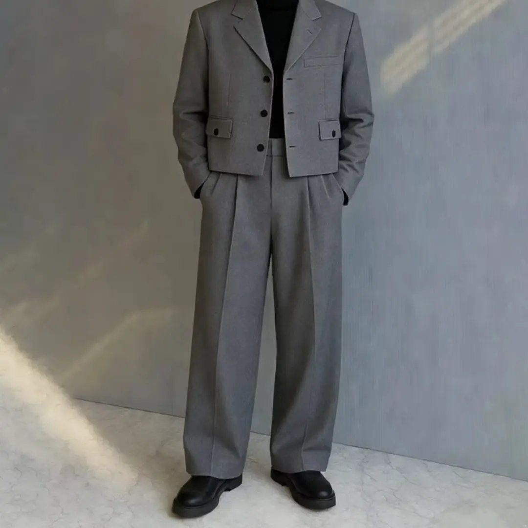 Luxury Single-Breasted Short Men's Suit by GJG Denim