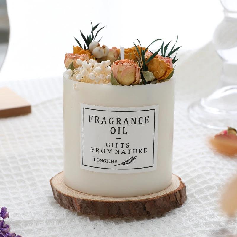 Dried Flowers Decor Romantic Candles by GJG Denim