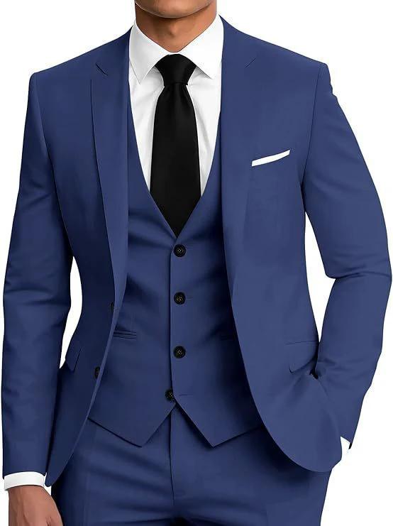 Men's Two-Button Three-Piece Suit by GJG Denim