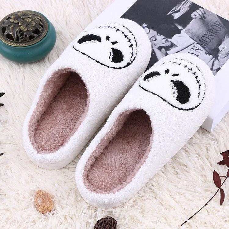 Men's Halloween Skull-smirk Non-slip Slippers by GJG Denim