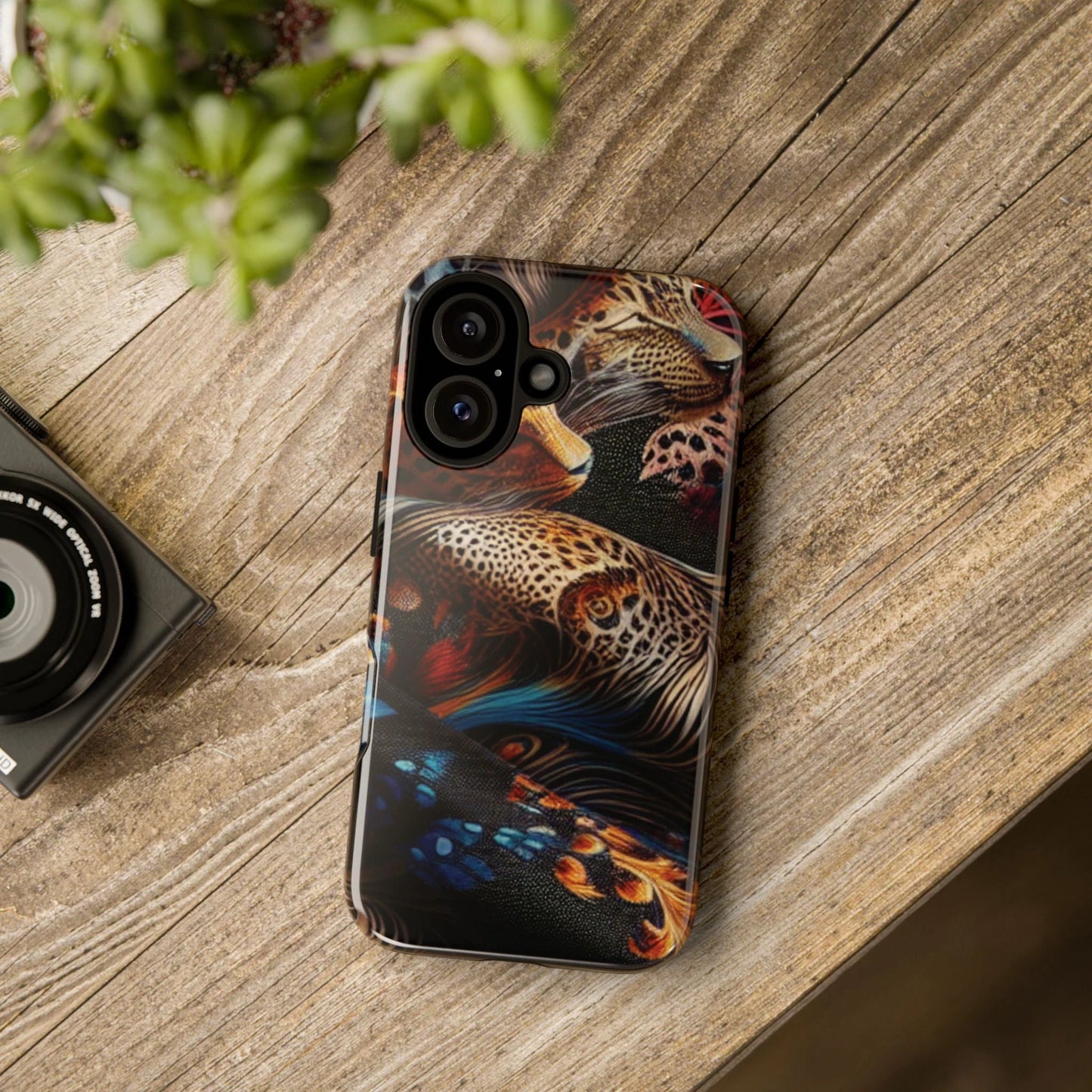 Stylish Tough Phone Case with Elegant Black and Gold Design by Printify
