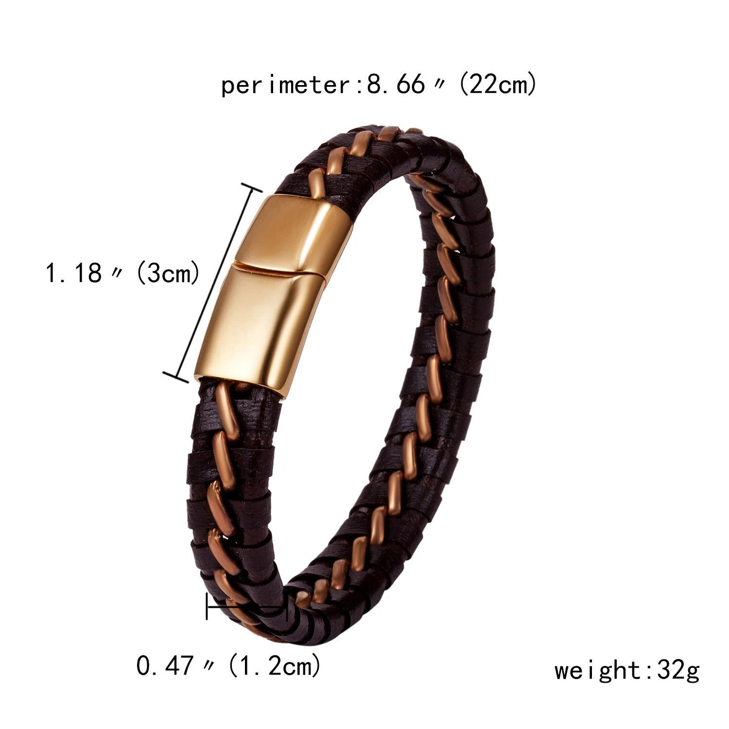 Woven Faux Leather Bracelet For Men by GJG Denim