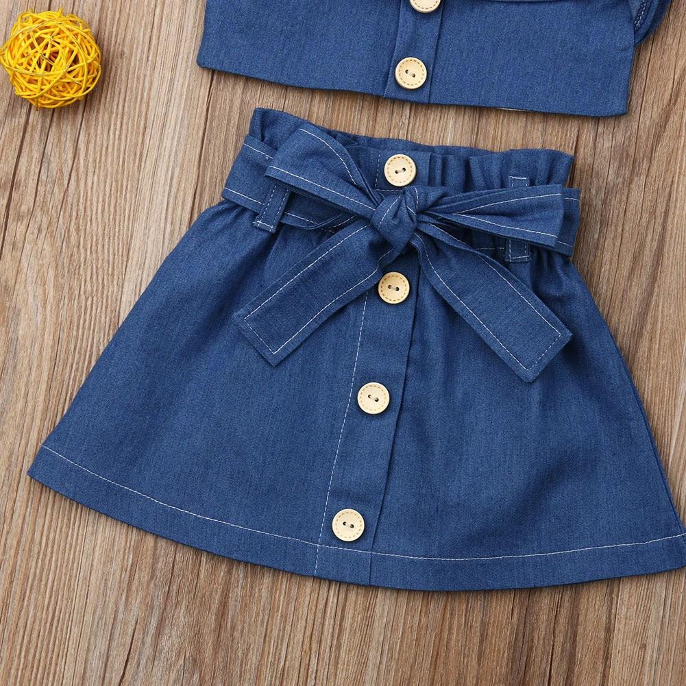 Children's clothing girls suspender skirt by GJG Denim