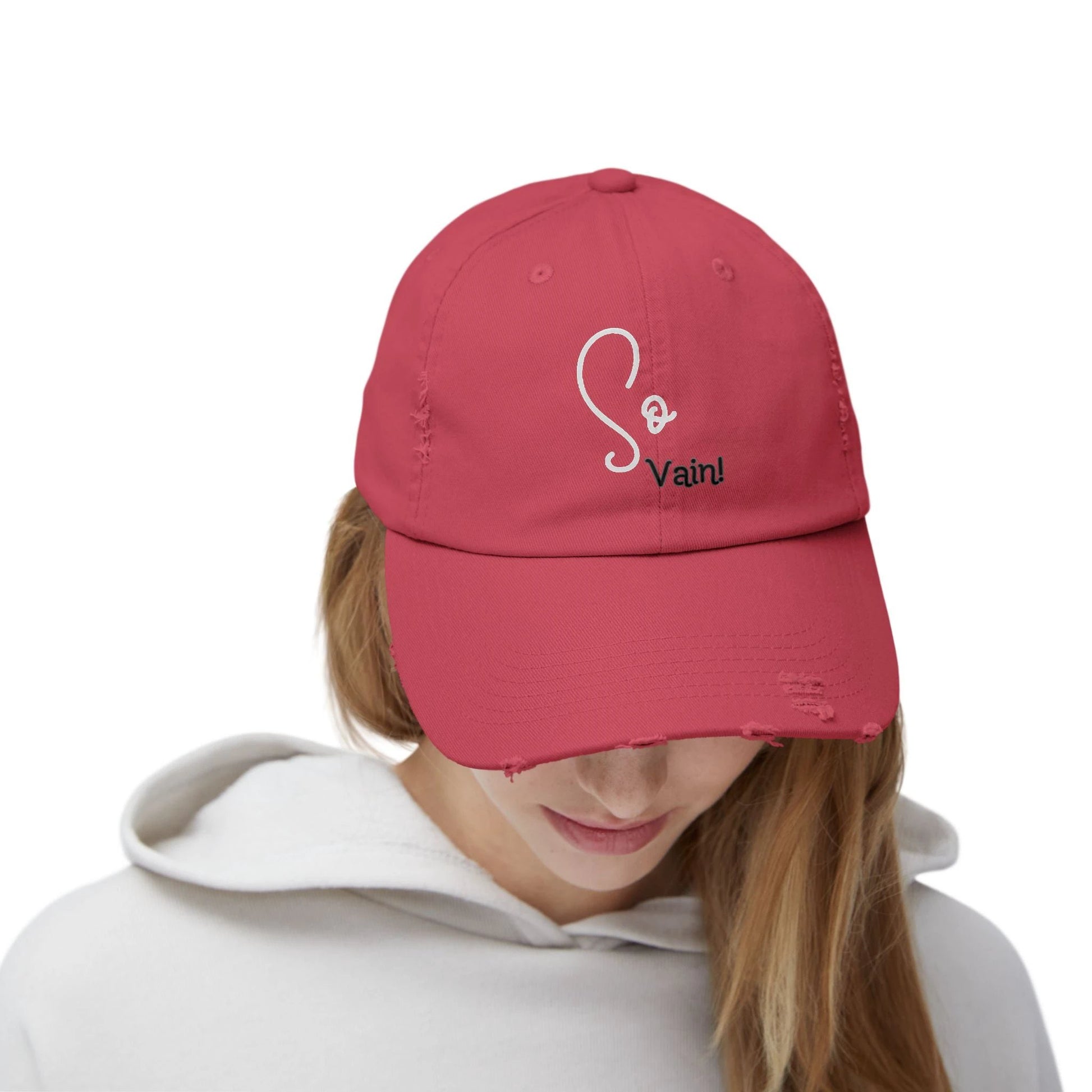 So vain Unisex Distressed Cap by Printify
