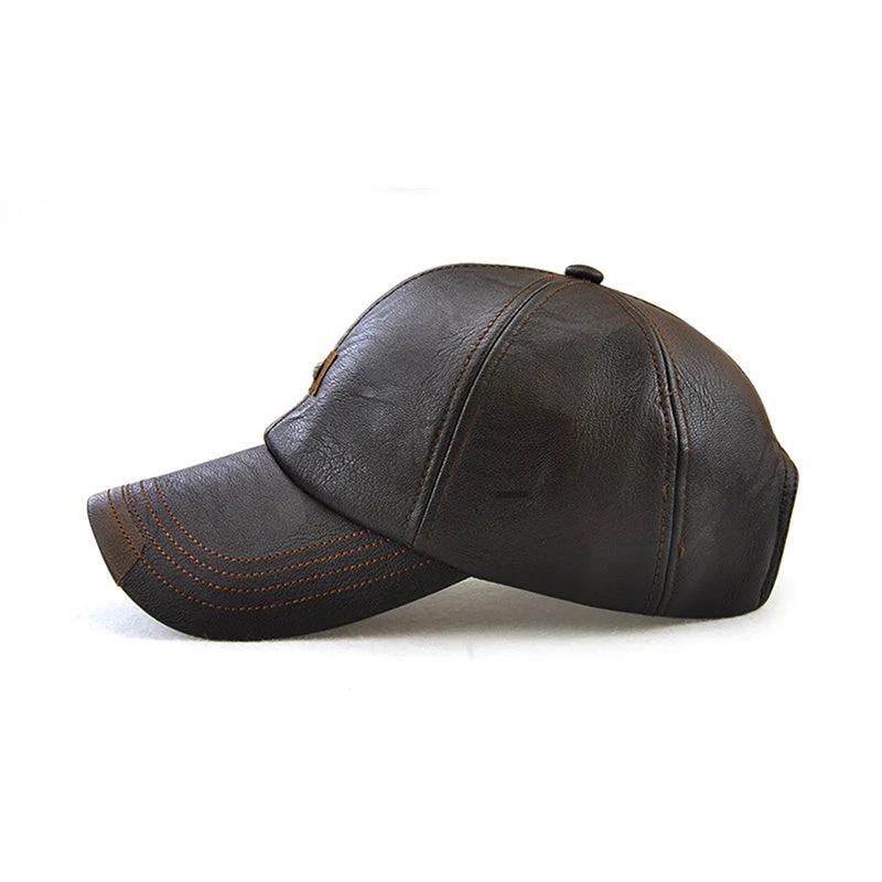 Men's Leather Baseball Cap by GJG Denim