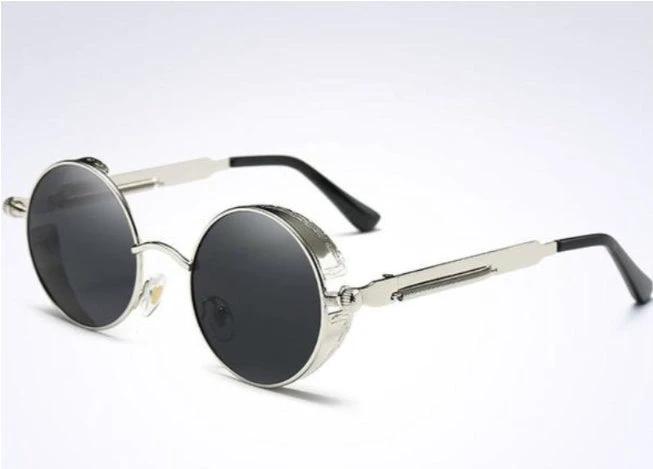 UV Protection Round Frame Metal Sunglasses For Men by GJG Denim