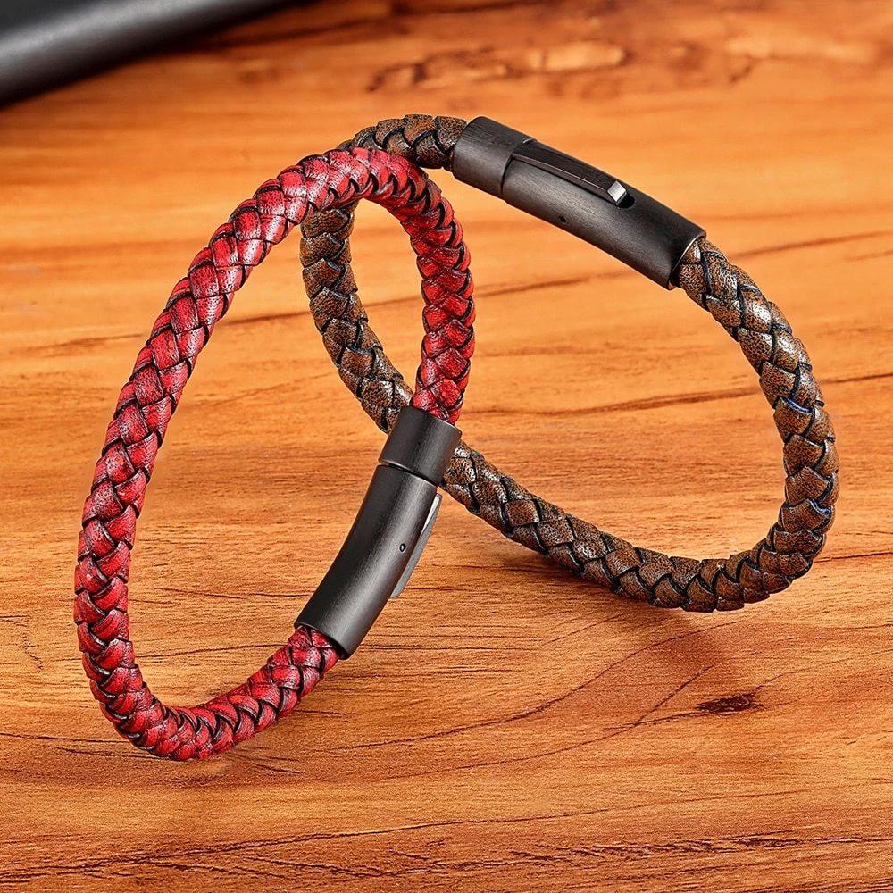 Men's Braided Stainless Steel Clasp Bracelet by GJG Denim