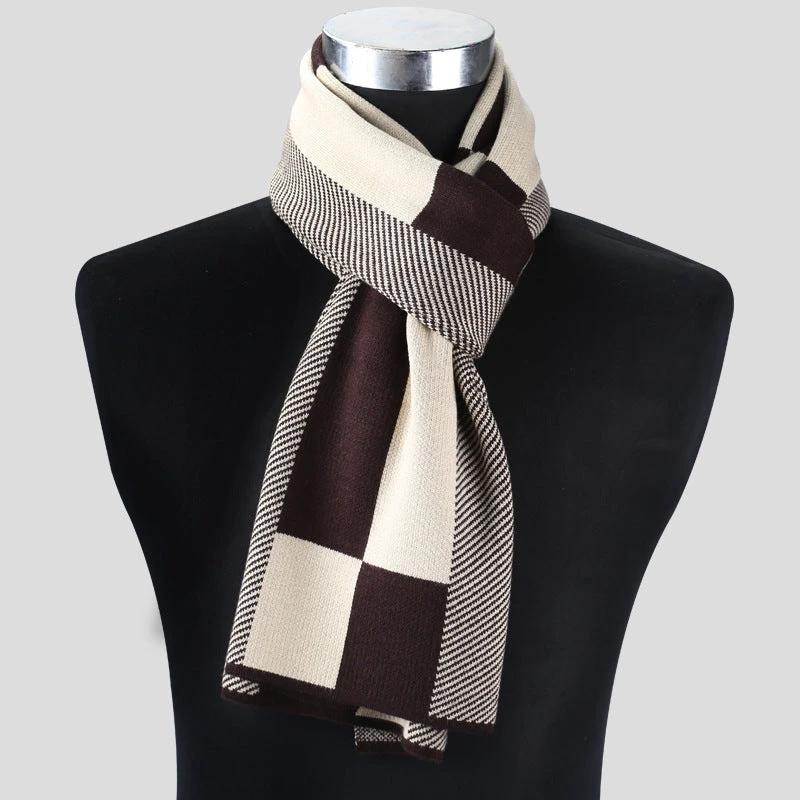 Men's Plaid Knitted Scarf by GJG Denim
