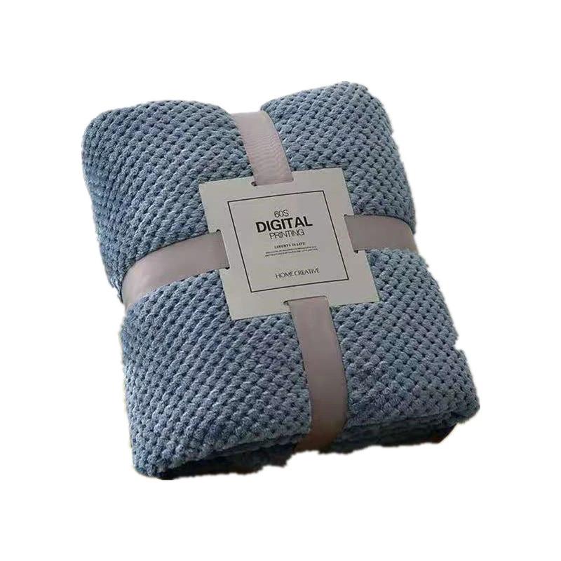 Pure Color Mesh Pineapple Grid Fleece Blanket by GJG Denim