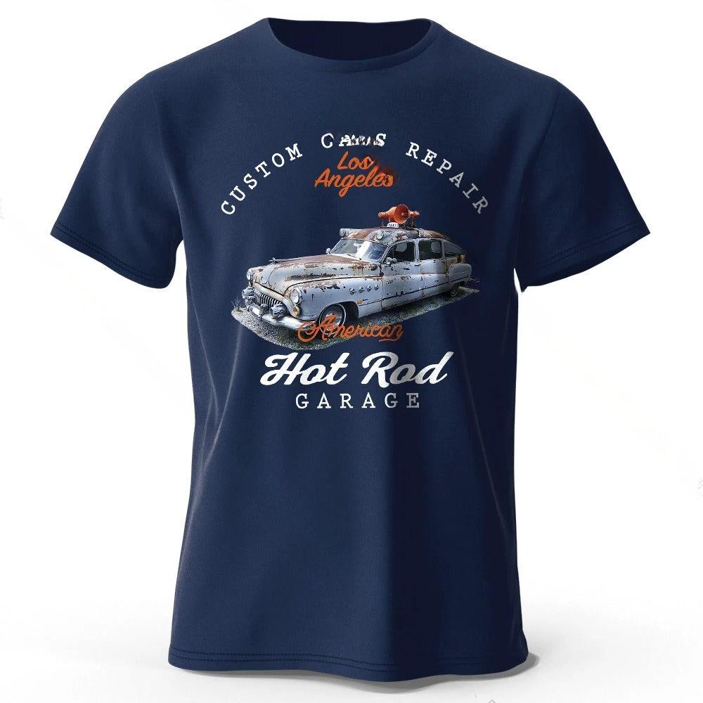 Car Club Patch Print Men's T-shirt by GJG Denim