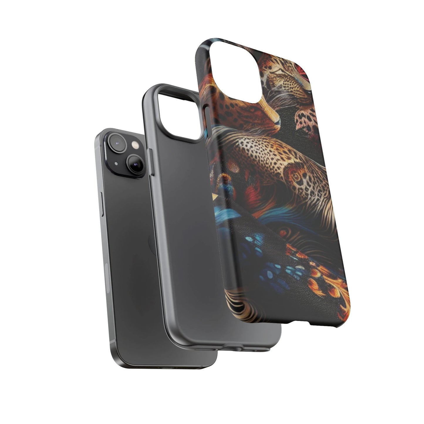 Stylish Tough Phone Case with Elegant Black and Gold Design by Printify