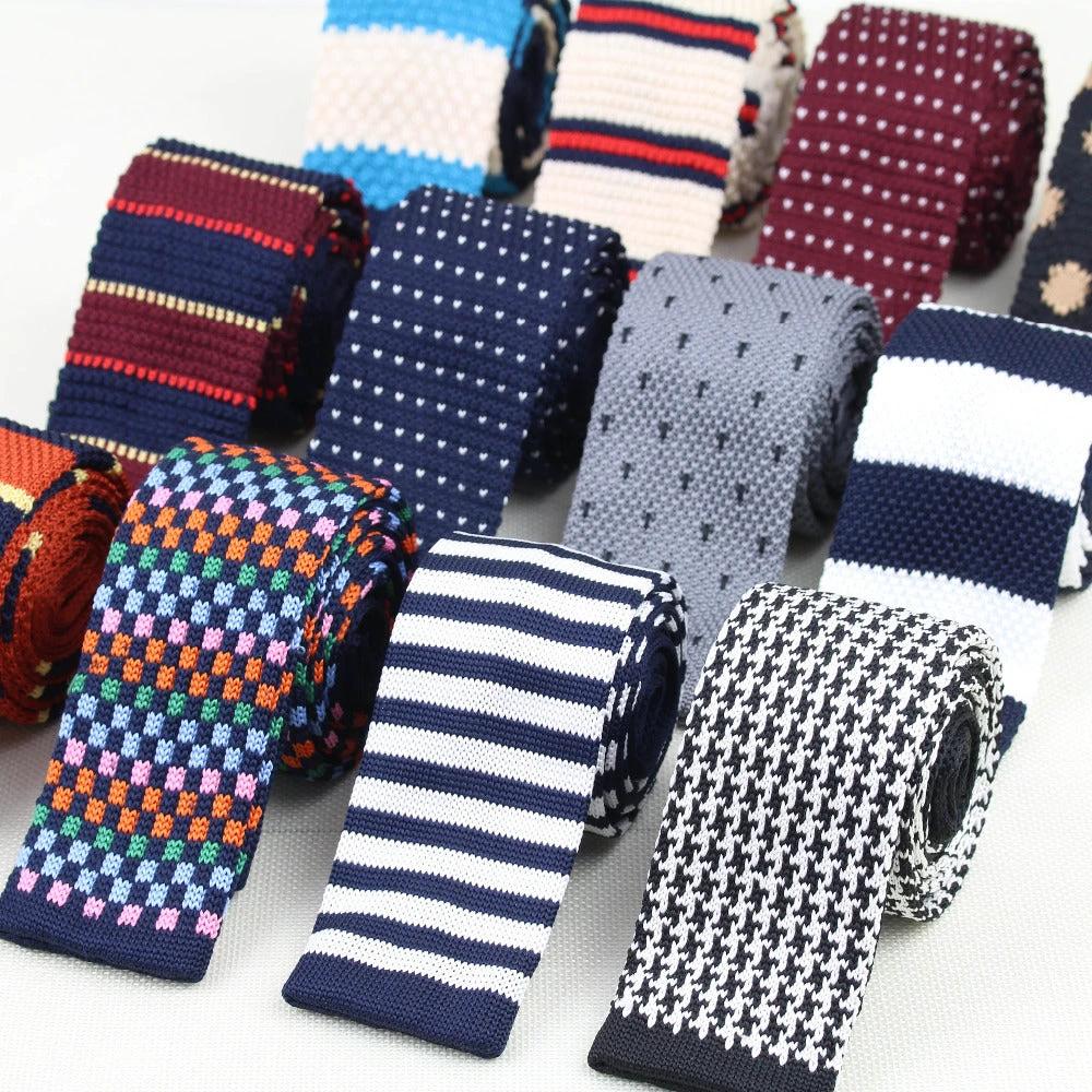 Men's Knitted Leisure Striped Ties by GJG Denim
