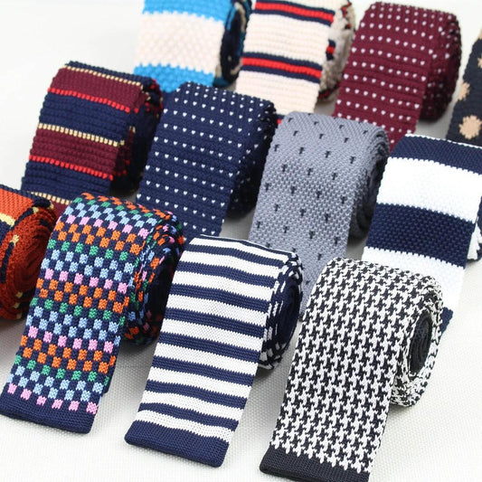 Men's Knitted Leisure Striped Ties by GJG Denim