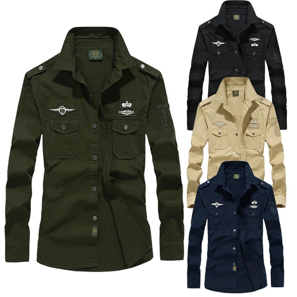 Men's Solid Color Long Sleeve Shirts by GJG Denim