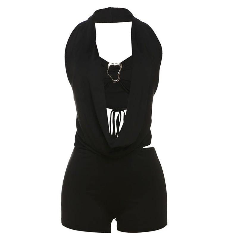 Halter Top Skinny Short Suit Women by GJG Denim