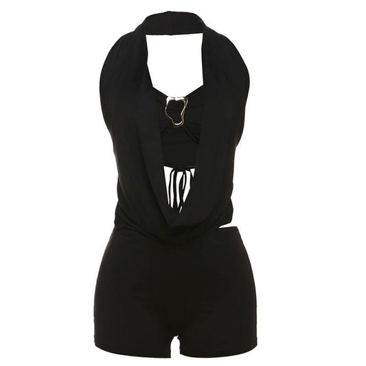 Halter Top Skinny Short Suit Women by GJG Denim