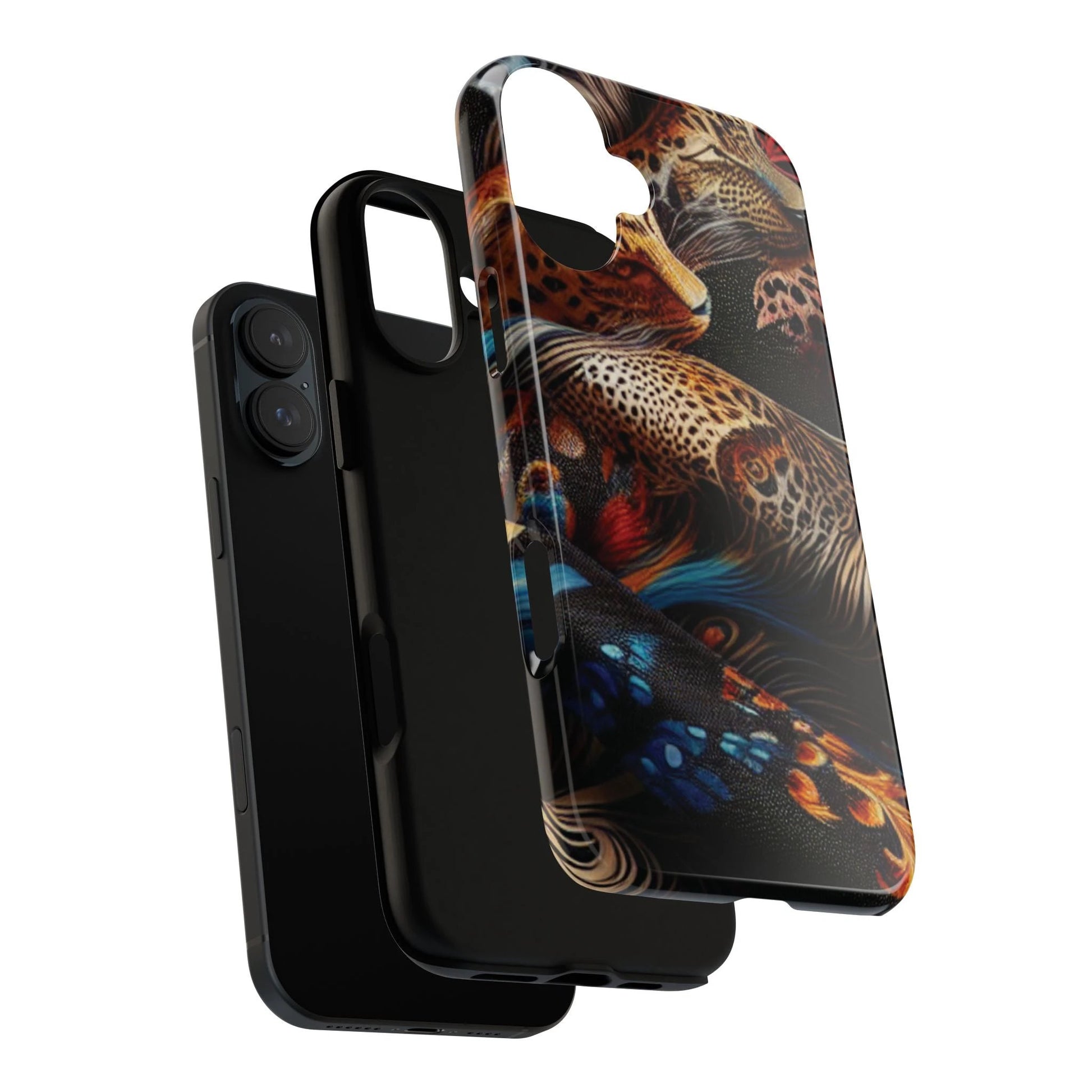 Stylish Tough Phone Case with Elegant Black and Gold Design by Printify