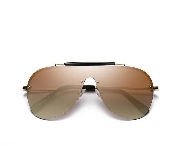 Fashion One-Piece Large Frame Aviator Men's Sunglasses by GJG Denim