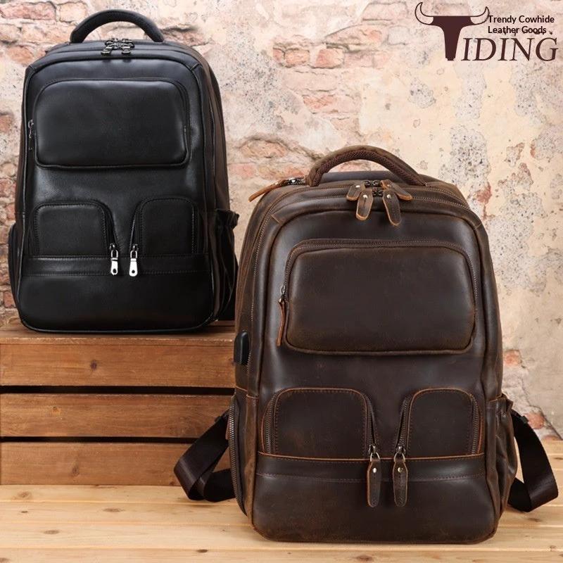 Men's Leather Backpack by GJG Denim